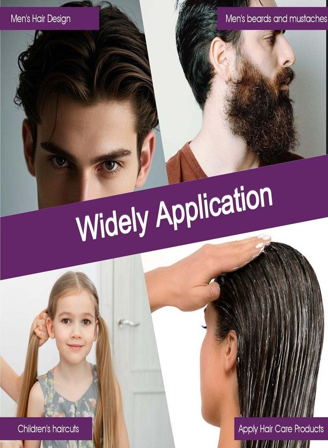 Larrel Detangling Comb, 2 Pcs Double-Sided Detangler Comb Curly Combs Fine And Wide Tooth Beard Combs Professional Combes for Women Men Barber Thin Thick Curly Straight Hair Styling Hair Care (Purple, Black) - Image 4
